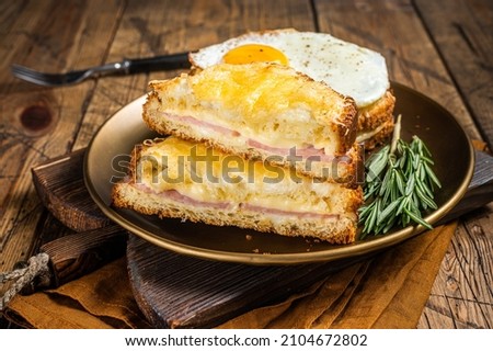 Similar – Image, Stock Photo croque madame Cheese Bread