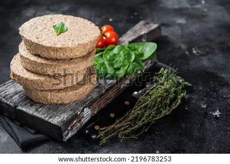 Similar – Image, Stock Photo Raw vegan cutlets on wooden board