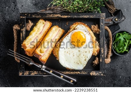 Similar – Image, Stock Photo croque madame Cheese Bread