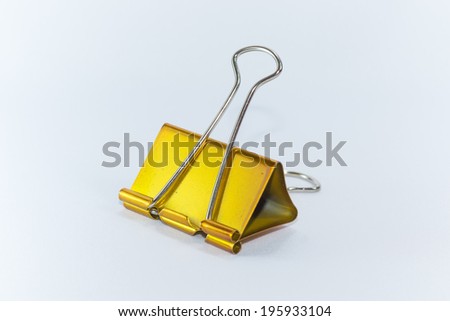 Gold metal clips.