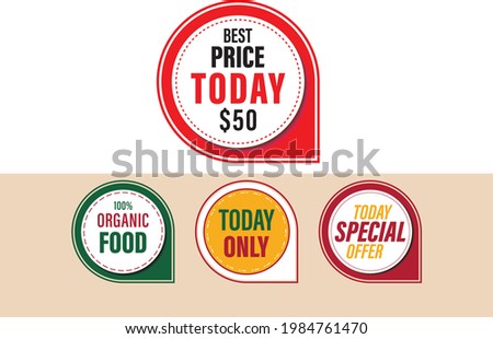 Special offer, Best price today, Organic food, Today special offer, Today only round badge, patch, tags design vectors for any kind of graphic design. supermarket patch, badge best price only today