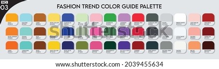 Fashion Trend Color guide palette 2022-23 no.03. An example of a color palette vector. Forecast of the future color. color palette for fashion designers, business, garments, and paints colors company