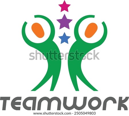 Teamwork Logo design. Team members support. company teamwork logo for any kind of graphic design. Colorful Team logo design, Colorful Stra people team logos design. symmetrical teamwork Logo designs