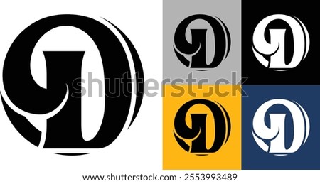 Simple D Letter Logo Design. Minimal Flat Vector D Logo Design Template Element Usable for Business and Branding Logos. alphabet D in isolated background. Letter D creative and unique Rounded logo