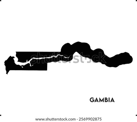 Gambia icon vector design, Gambia Logo design, Gambia's unique charm and natural wonders, Use it in your marketing materials, travel guides, digital projects, Gambia map logo vector, Black vector