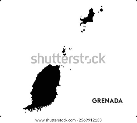 Grenada icon vector design, Grenada Logo design, Grenada's unique charm and natural wonders, Use it in your marketing materials, travel guides, digital projects, Grenada map logo vector, Black vector