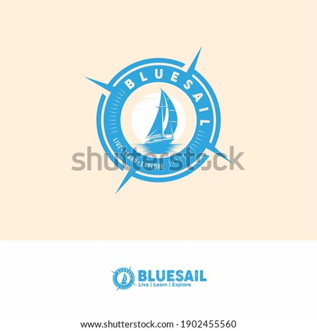 Catamaran, Cruise Ship Logo Template