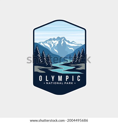 Olympic National Park patch logo illustration