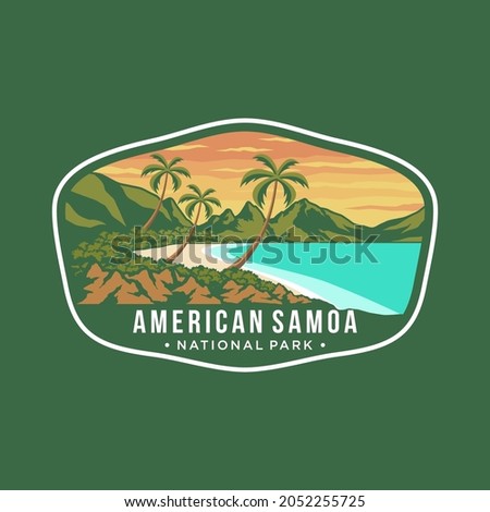 American Samoa National Park Emblem patch logo illustration on dark background