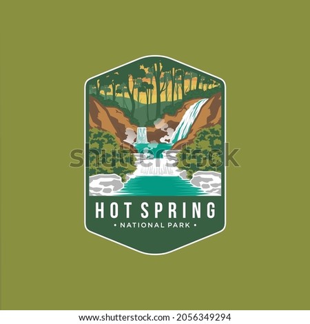 Hot Spring National Park Emblem patch logo illustration