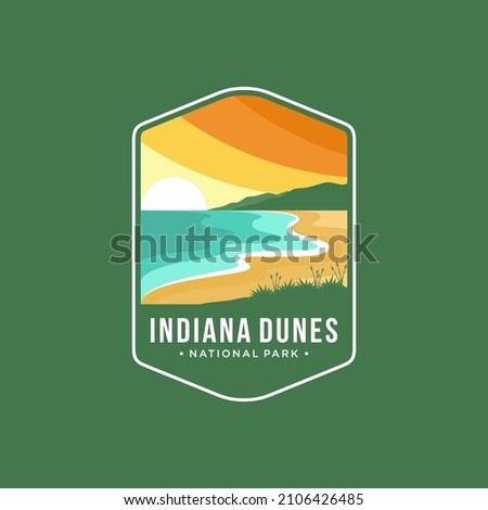 Indiana Dunes National Park Emblem patch logo illustration on dark background