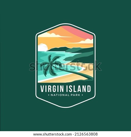 Virgin Islands National Park Emblem patch logo illustration on dark background