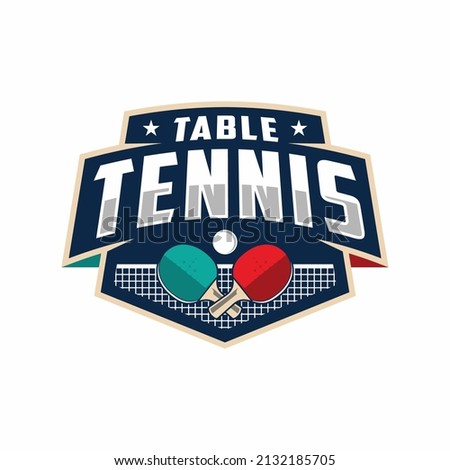 Table tennis badge emblem logo. Sports label vector illustration for a ping pong club