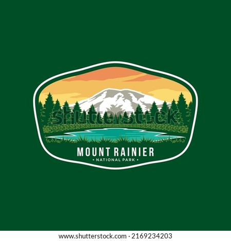 Mount Rainier National Park Emblem patch logo illustration