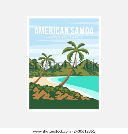 American Samoa National Park poster vector illustration design