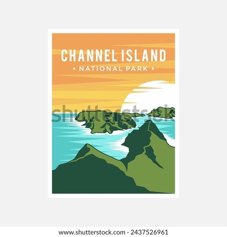 Channel Island National Park poster vector illustration design