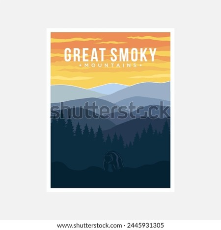 Great Smoky national park poster vector illustration design