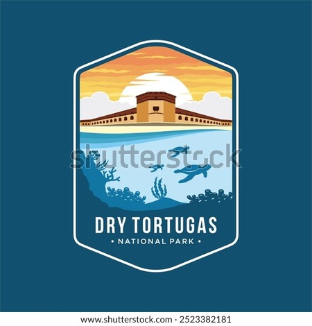 dry tortugas National Park patch logo illustration