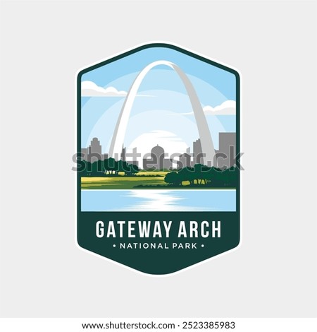 Gateway arch National Park patch logo illustration