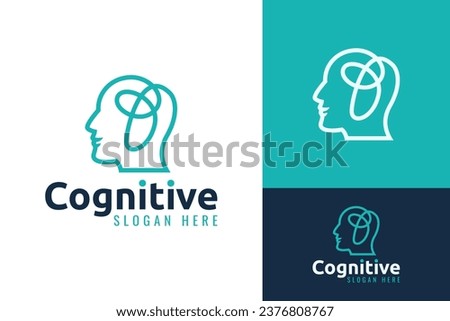 Cognitive Brain Head for Neurodiversity Neurology Autism Disorder Logo Design Branding Template