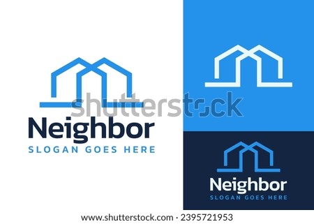 Simple House Home Neighbor Real Estate Mortgage Logo Design Branding Template