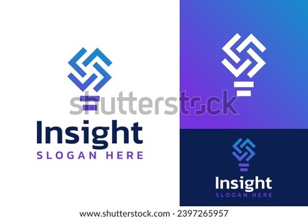 Simple Code Bulb Lamp Think Insight Innovation Digital Solution Logo Design Branding Template