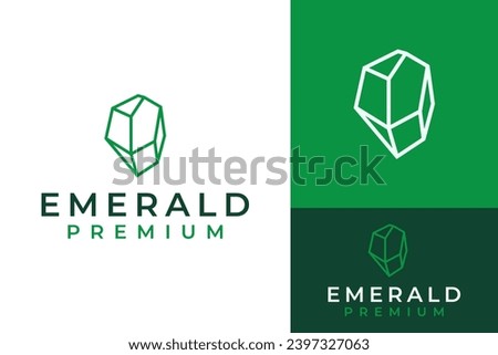 Premium Emerald Mine Mineral Treasure Gem Stone Logo Design Branding Template