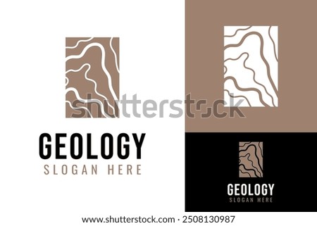 Geology Earth Plates Mantle Structure Logo Design Branding Template