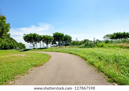 Quiet path through the nature park on Lazarus Island, Singapore