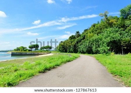 Quiet path through the nature park on Lazarus Island, Singapore