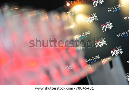 SINGAPORE - MAY 17: Logo and backdrop of Audi Fashion Festival 2011 on May 17, 2011 in Singapore.