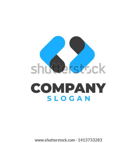 Dev logo code simple flat design logo