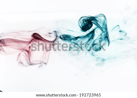 color smoke isolated on white background