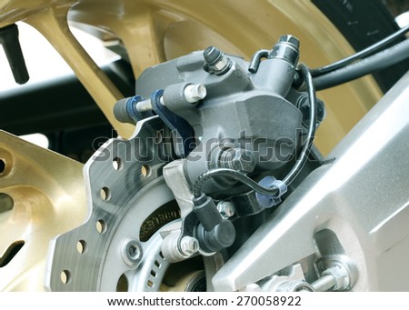Motorbike engine disk brake.
