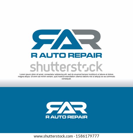 RAR initial logo for auto repair and automotive