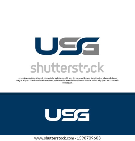 USG initials for service companies, service group logos, combined overlap logo letters