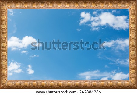 blue sky  gold frame