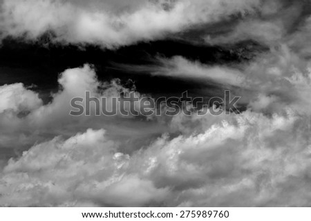 Black and White sky with clouds