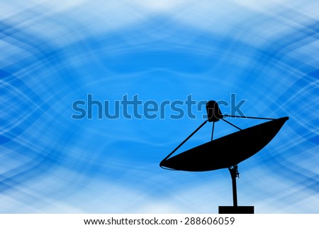 Satellite silhouette abstract background blue and white.