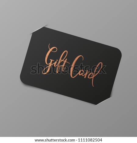 Gift Card with Golden Title. Vector Mockup with placeholder - stock vector