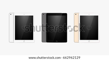 Tablets Set. Vector Illustration Realistic Style