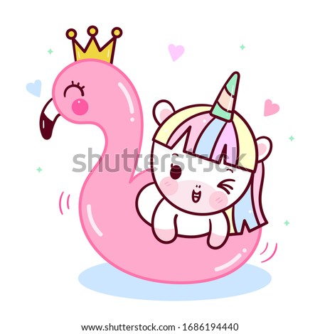 Pool Party Instant Download Cute Unicorn Pool Party Clipart Kawaii Clipart Premium Vector Clipart Kawaii Unicorn