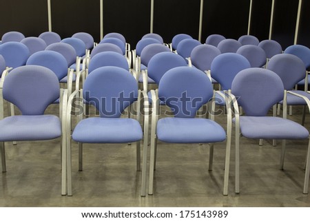 Empty Blue Office Chairs