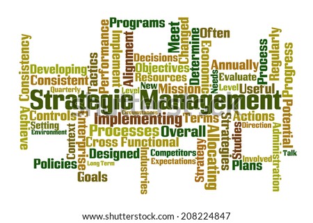 Strategic Management word cloud on white background