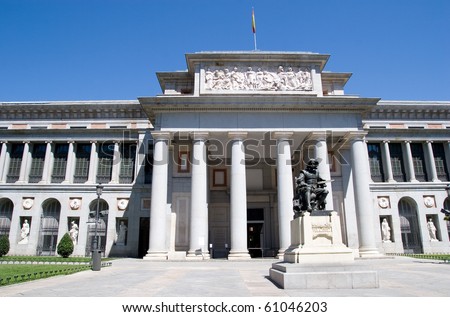 MADRID - AUGUST 6: Prado Museum in Madrid features one of the world\'s finest collections of European Art with over 21,000 pieces. The front of the Prado Museum on August 6, 2010 in Madrid, Spain.