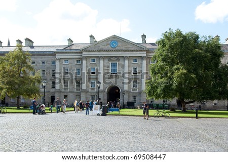 DUBLIN - AUGUST 20: Trinity College is Ireland\'s oldest university founded in 1592. Ranked as the 43rd best university worldwide. Trinity College on August 20, 2010 in Dublin, Ireland.