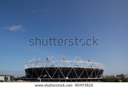 LONDON - MAY 31: The 2012 London Olympic stadium nears completion in Stratford London on May 31, 2011. The Stadium will have a capacity of 80,000 during the 2012 Olympic Games.
