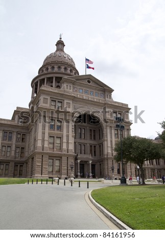 AUSTIN, TX - AUG 13: The Texas state capitol building in Austin, Texas on August 13, 2011. The capitol has 360,000 square feet of floor space, more than any other state capitol building.
