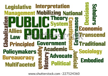 Public Policy word cloud on white background