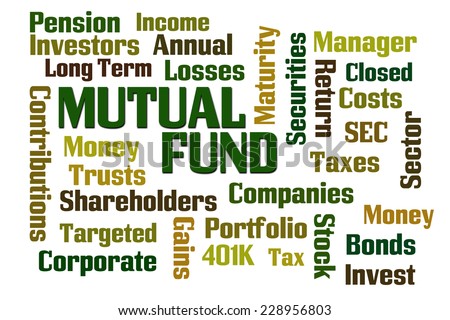 Mutual Fund word cloud on white background
